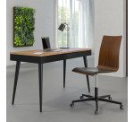 Bureau Horizon chêne clair 134 x 59 cm piètement bois massif avec tiroir