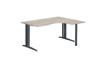 Small adjustable height desk with L-shaped metal base Plus Bruneau Excellens