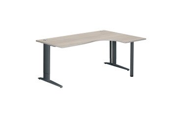 Small adjustable height desk with L-shaped metal base Plus Bruneau Excellens