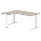Adjustable height compact desk with metal L-shaped base Plus Bruneau Excellens.