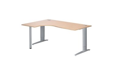 Bureau compact Excellens Métal Plus piètement L fixe ou réglable au montage