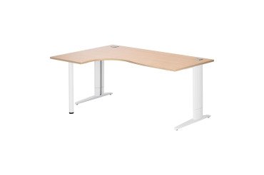 Bureau compact Excellens Métal Plus piètement L fixe ou réglable au montage