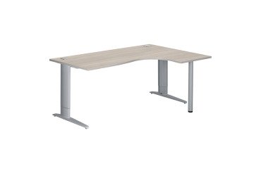 Adjustable height compact desk with metal L-shaped base Plus Bruneau Excellens.