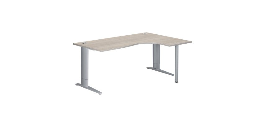 Bureau compact Excellens Métal Plus piètement L fixe ou réglable au montage