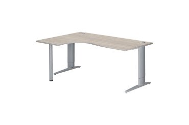 Adjustable height compact desk with metal L-shaped base Plus Bruneau Excellens.