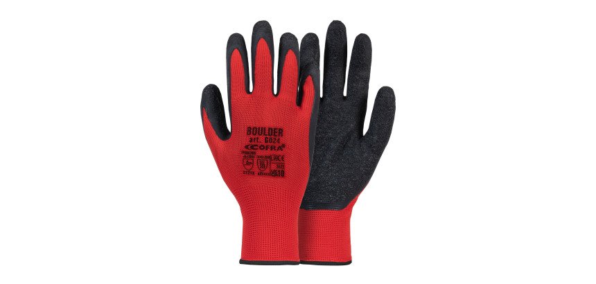 Guanti Cofra Boulder in lattice nero, 12 paia