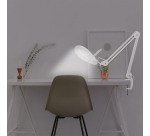 Lampe loupe à LED, avec pince, blanc