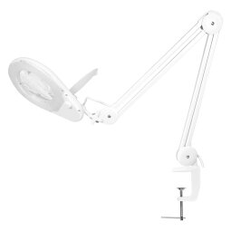 Lampe loupe à LED, avec pince, blanc