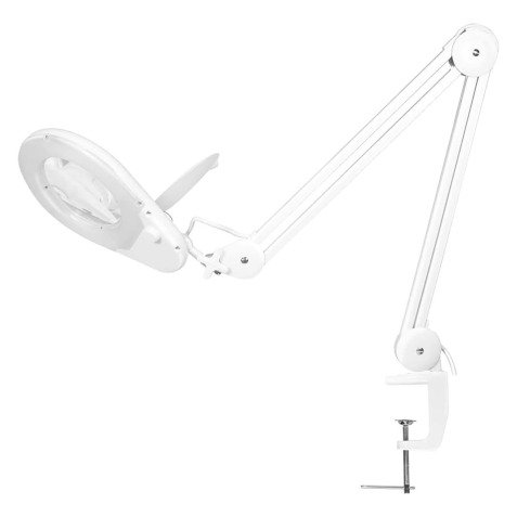 Lampe loupe à LED, avec pince, blanc