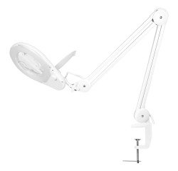 Lampe loupe à LED, avec pince, blanc