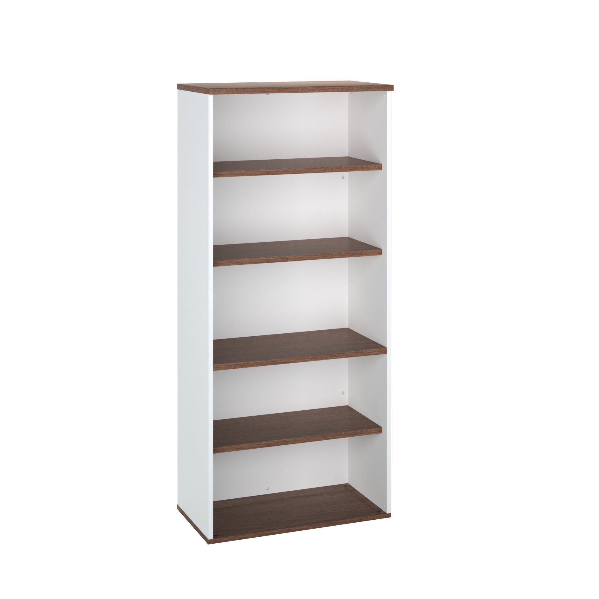 Bibliotheekkast hout ECLA H 182 x B 80 cm wit / walnoot