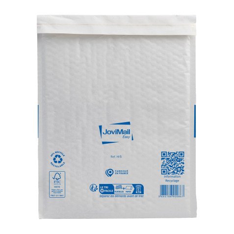 Pochette matelassée bulles d'air JoviMail Easy kraft blanc