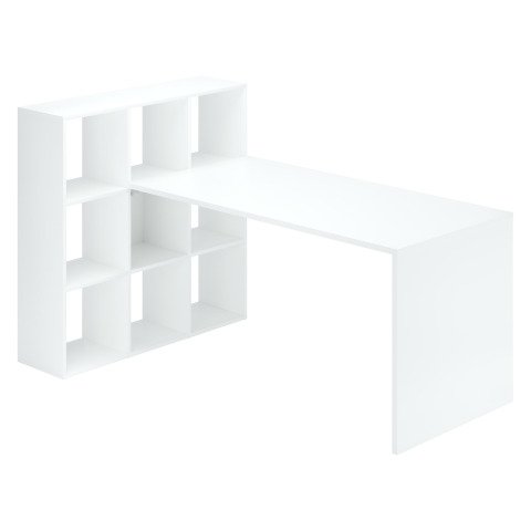 Escritorio con estantería de 9 compartimentos blanco Maxicubo