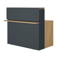 Straight reception desk L 120 cm Well anthracite/oak