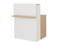 Banque d'accueil droite L 80 cm Well blanc / chêne clair