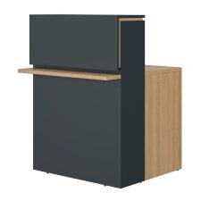 Straight reception desk L 80 cm Well anthracite/oak