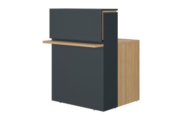 Straight reception desk L 80 cm Well anthracite/oak