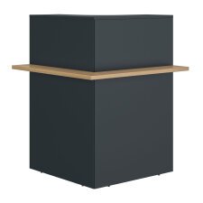 Reception bench corner model Well anthracite/oak