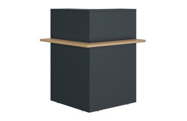Reception bench corner model Well anthracite/oak