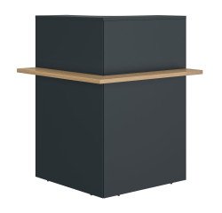 Empfangstheke in L-Form Well Anthrazit / bernsteinfarbene Eiche