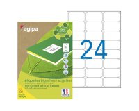 Doos met 2400 ecologische witte etiketten - 63,5 x 33,9 mm - afgeronde hoeken - multifunctioneel