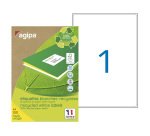 Address labels inkjet and laser recycled 199.6 x 289.1 mm Agipa 102651 white - Box of 100