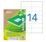 Etiquette adresse jet d'encre et laser recyclée 105 x 42,4 mm Agipa 101191 blanche - Boîte de 1400