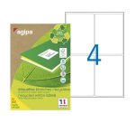 Etiketten für Tintenstrahl- und Laserdrucker auf Recyclingpapier 99,1 x 139 mm Agipa 102649 weiß - Packung mit 400 Stück