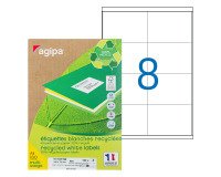 Doos met 800 ecologische witte etiketten - 105 x 70 mm - rechte hoeken - multifunctioneel