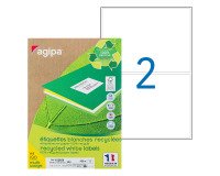 Doos met 200 ecologische witte etiketten - 199,6 x 143,5 mm - afgeronde hoeken - multifunctioneel