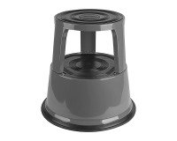 Tabouret wonday metal 3 roues pivotantes escamotables 2     niveaux anti-derapant coloris gris