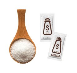 Portion de sel, emballé à l'unité, dans un carton
