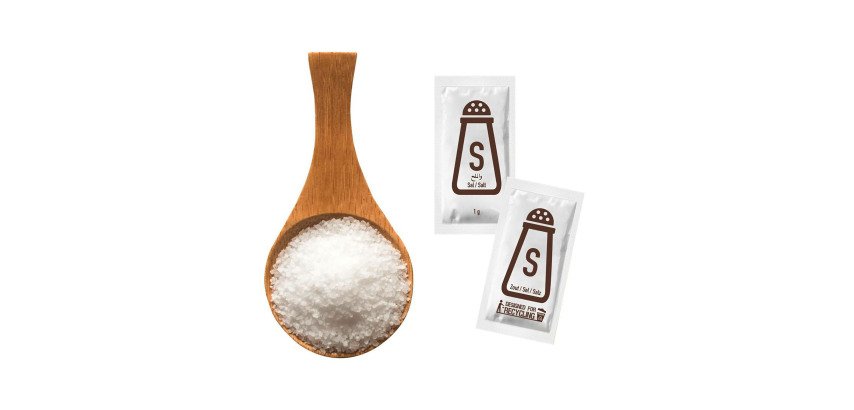 Portion de sel, emballé à l'unité, dans un carton