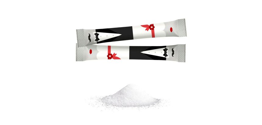 Sticks de sucre 'mariage', dans un sac en plastique