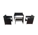 Salotto Valencia - nero/bianco - Garden Friend - set 4 elementi