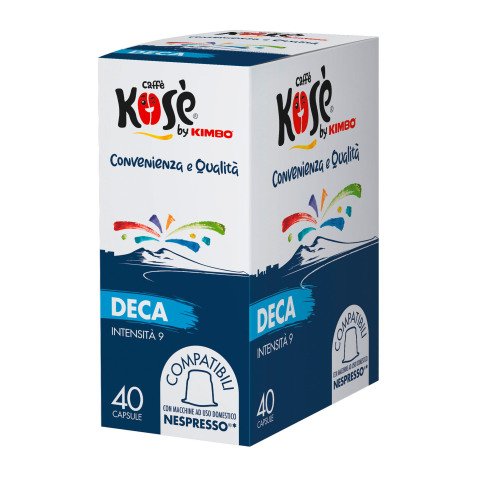 Caffè in capsule Decaffeinato compatibile Nespresso Kosè by Kimbo - 4 confezioni da 40 capsule