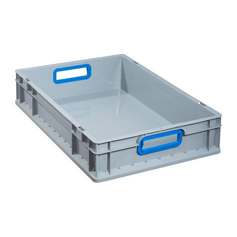 Bac de rangement ProfiPlus EuroBox, poignée ouverte, gris/bleu