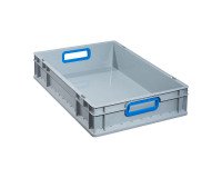 Bac de rangement ProfiPlus EuroBox, poignée ouverte, gris/bleu