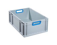 Bac de rangement ProfiPlus EuroBox, poignée ouverte, gris/bleu