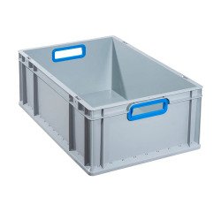 Bac de rangement ProfiPlus EuroBox, poignée ouverte, gris/bleu