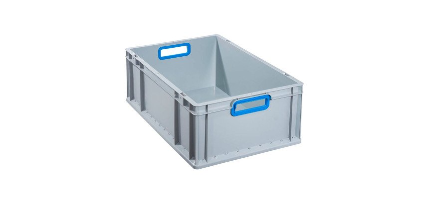 Bac de rangement ProfiPlus EuroBox, poignée ouverte, gris/bleu