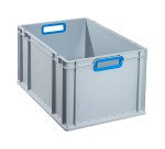 Bac de rangement ProfiPlus EuroBox, poignée ouverte, gris/bleu