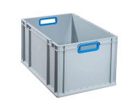 Bac de rangement ProfiPlus EuroBox, poignée ouverte, gris/bleu