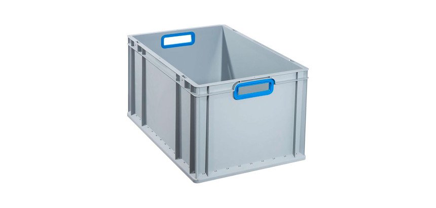 Bac de rangement ProfiPlus EuroBox, poignée ouverte, gris/bleu