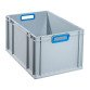 Bac de rangement ProfiPlus EuroBox, poignée ouverte, gris/bleu