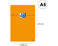 Notitieboek Oxford A5 kleine ruiten 5 mm 80 geniete vellen oranje gecoate omslag