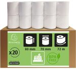 Bobines Caisses Exacompta 43828E - l 80 mm x L 72 m, Ø 70 mm - 1 pli(s) - paquet de 5