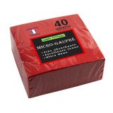 Paquet de 40 serviettes micro-gaufrées ouate 2 plis - 38x38 cm - Rouge