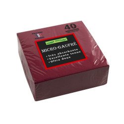 Paquet de 40 serviettes micro-gaufrées ouate 2 plis - 38x38 cm