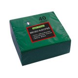 Paquet de 40 serviettes micro-gaufrées ouate 2 plis - 38x38 cm - Vert sapin